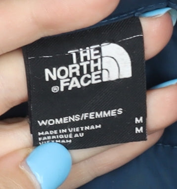 The North Face Women's Blue Hooded Waterproof Jacket M