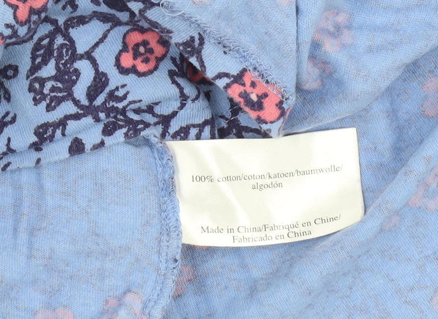Laura Ashley Women's Blue Floral 3/4 Sleeve Blouse