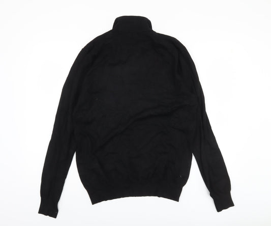 Feraud Jeans Men's Black Henley Jumper - Medium, Collared