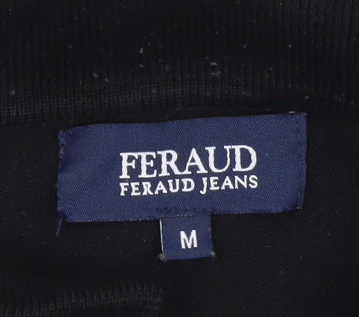 Feraud Jeans Men's Black Henley Jumper - Medium, Collared