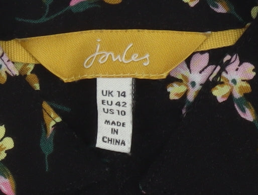 Joules Women's Black Floral Long Sleeve Dress