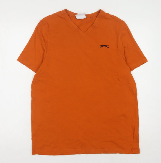 Slazenger Men's Orange V-Neck T-Shirt, Size S
