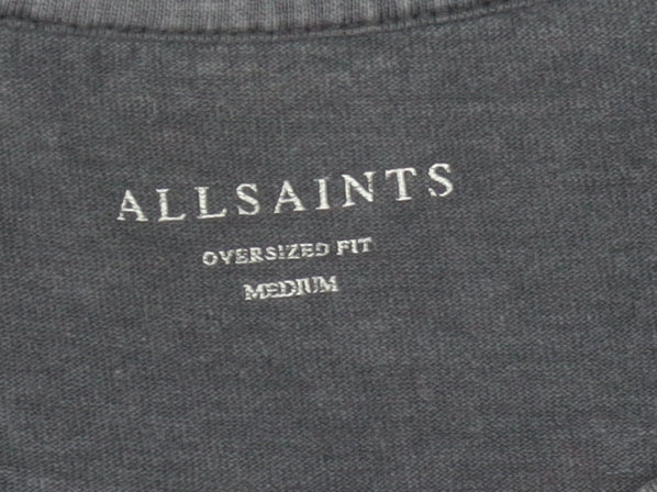 AllSaints Men's Black Medium Oversized Graphic T-Shirt
