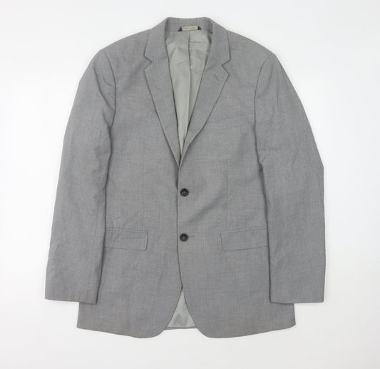 Additional front view of Banana Republic men’s grey slim blazer 40r
