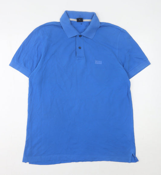 Hugo Boss Men's Blue XL Short Sleeve Polo