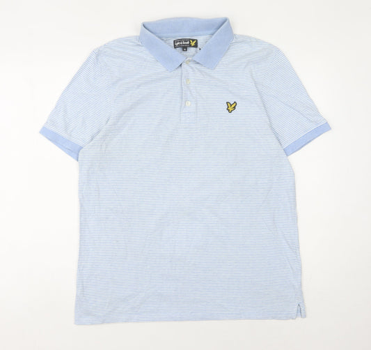 Lyle & Scott Men's Blue XL Striped Cotton Polo