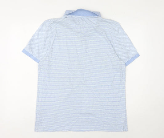 Lyle & Scott Men's Blue XL Striped Cotton Polo