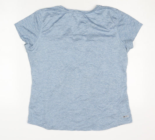 RBX Women's Blue V-Neck T-Shirt, Size L, Lightweight