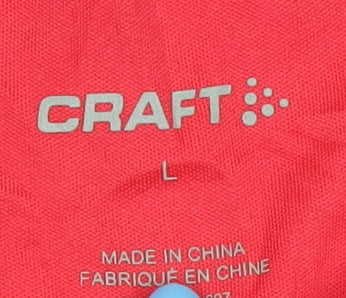 Craft Women's Red V-Neck T-Shirt L Running