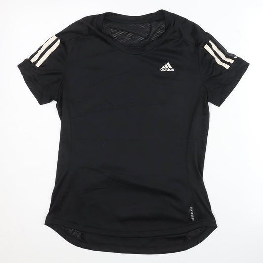 Adidas Women's Black T-Shirt, S, Running, Breathable