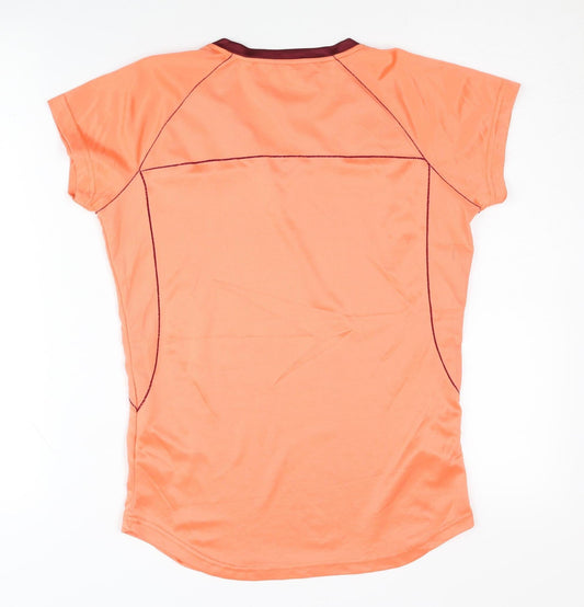Crivit Women's Orange T-Shirt 14-16 V-Neck Short Sleeve Activewear
