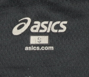 Brand and care label for Asics Men's Black Graphic Jersey T-Shirt S