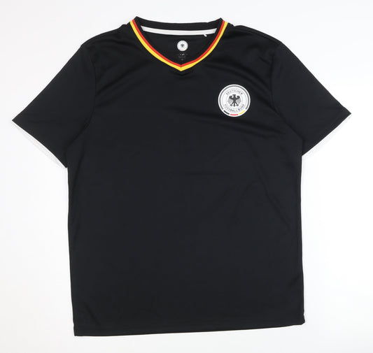 DFB Men's Black Home Shirt - Medium, Short Sleeves