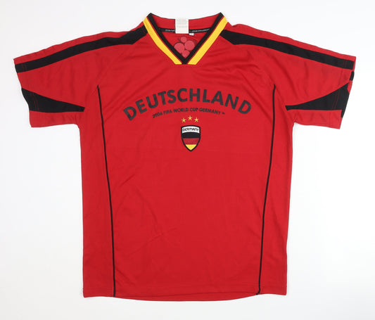 FIFA 2006 Germany Home Shirt, Red, Adult L, Short Sleeves