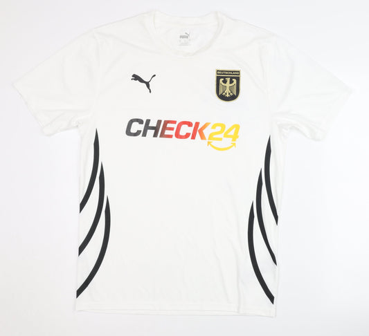 Puma Adult White Football Shirt Medium - Excellent Condition