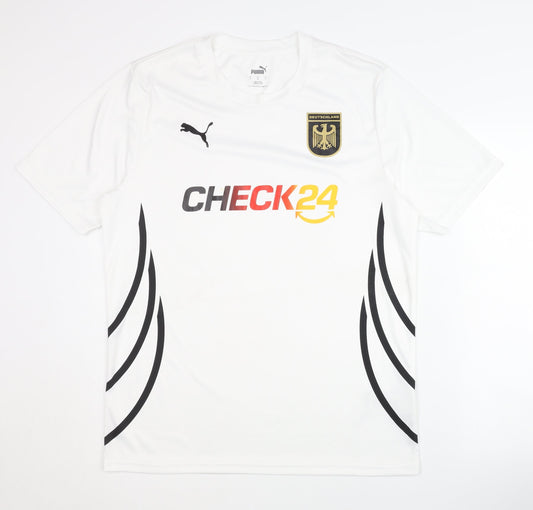 Puma Deutschland Home Shirt L, White, Adults, Short Sleeves