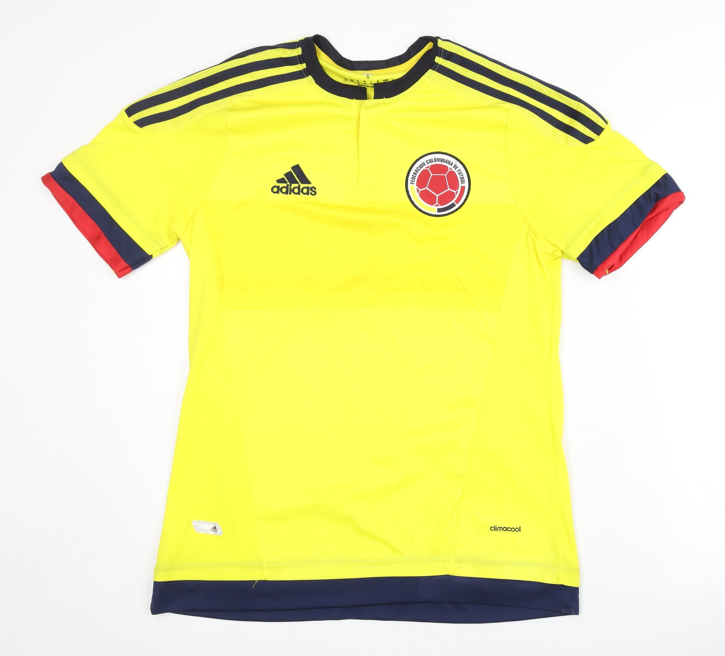Adidas Colombia Home Shirt Small Yellow Short Sleeves