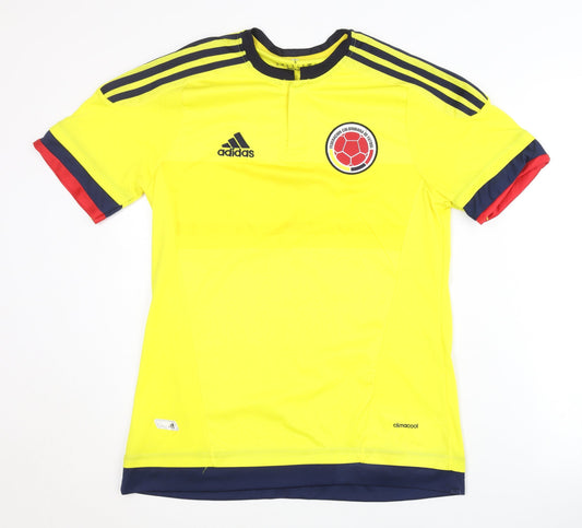Adidas Colombia Home Shirt Small Yellow Short Sleeves