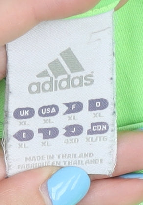 Brand and care label for Adidas Adult XL Green Home Shirt - Short Sleeves