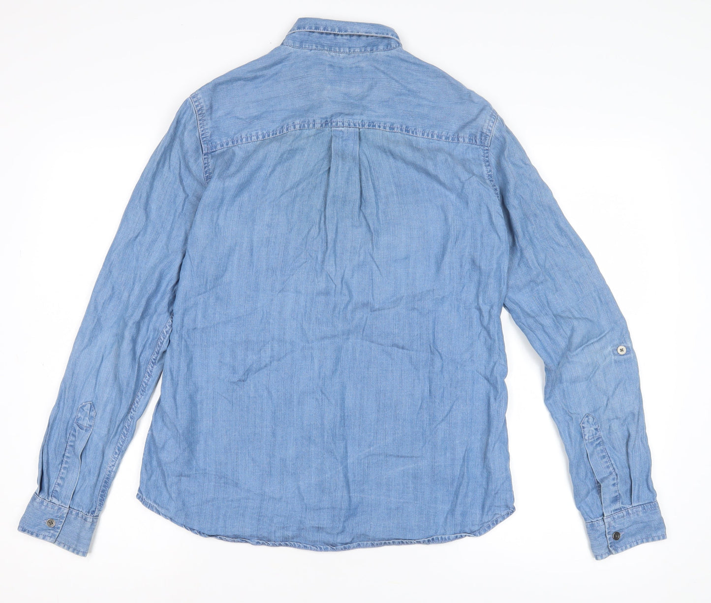 Superdry Women’s Blue XS Button-Up Chambray Shirt