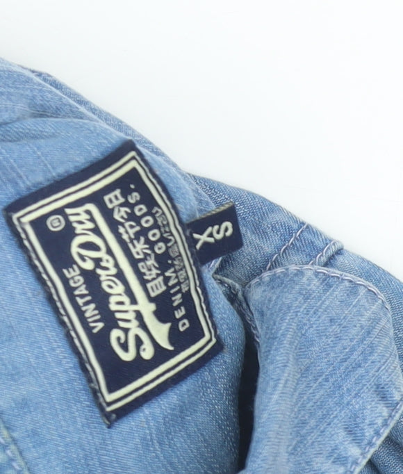 Superdry Women’s Blue XS Button-Up Chambray Shirt