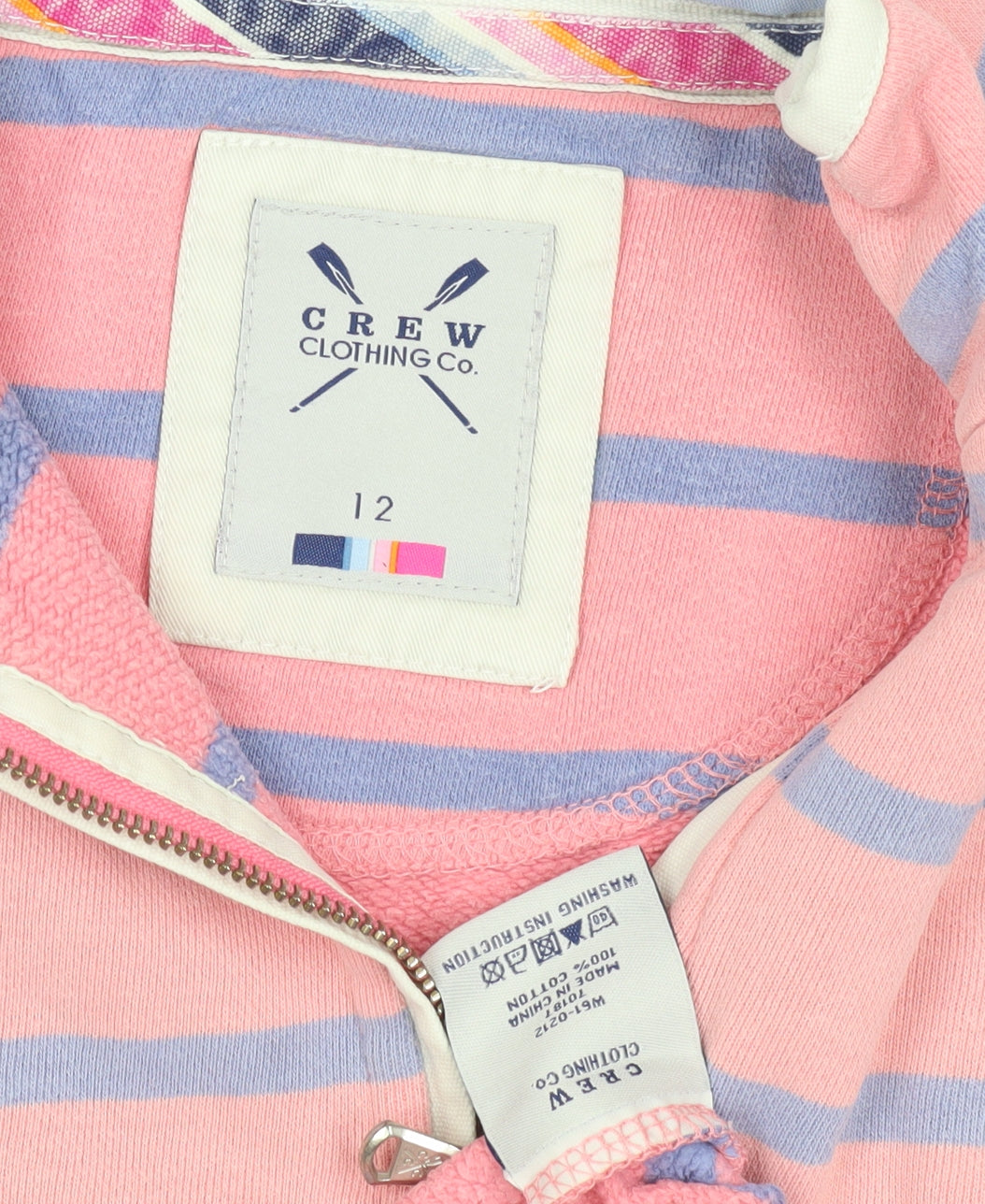 Crew Clothing Women's Pink Striped Sweatshirt Size 12