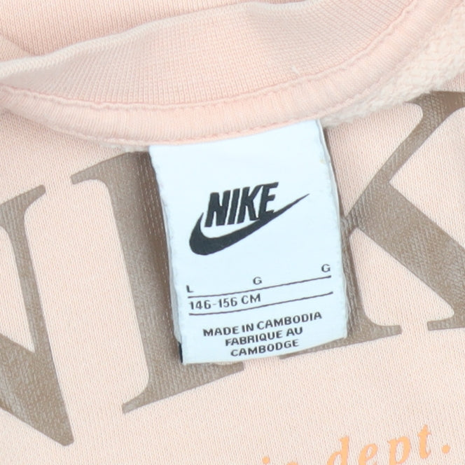 Nike Women's Pink Pullover Sweatshirt, Large, Casual Sportswear