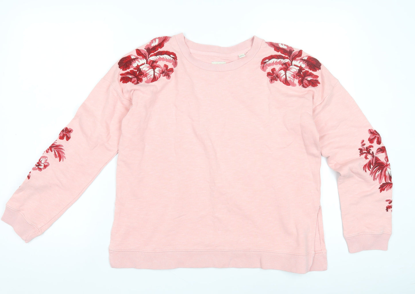 Jack Wills Pink Floral Embroidered Sweatshirt Size 8