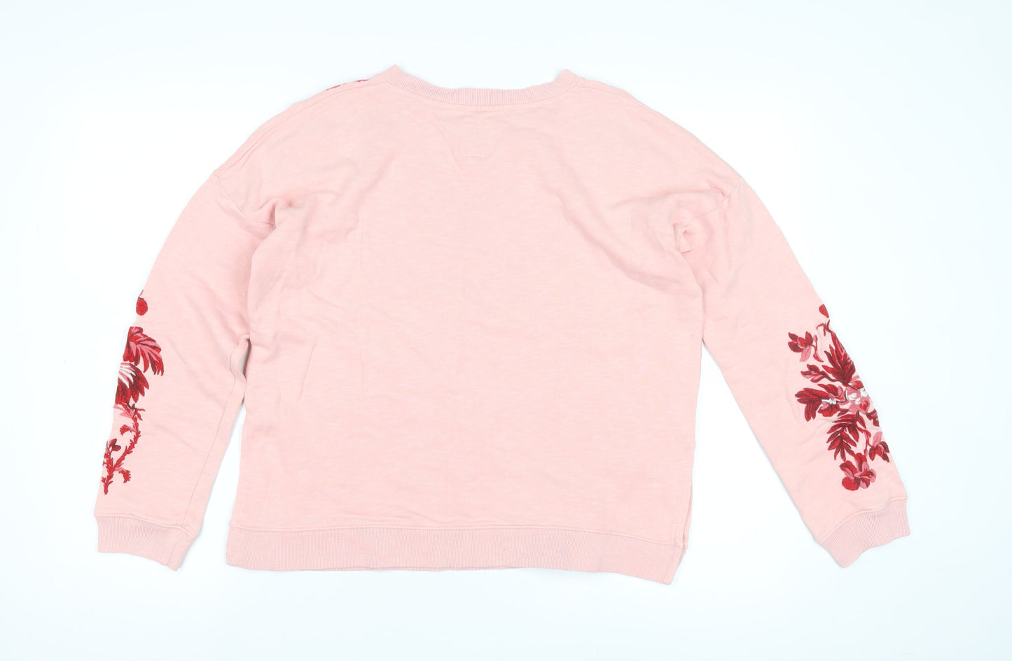 Jack Wills Pink Floral Embroidered Sweatshirt Size 8