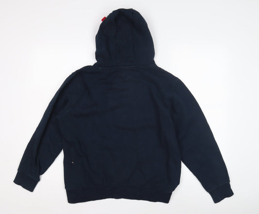 Rugby Originals Boys Blue Pullover Hoodie - Large, Embroidered Casual