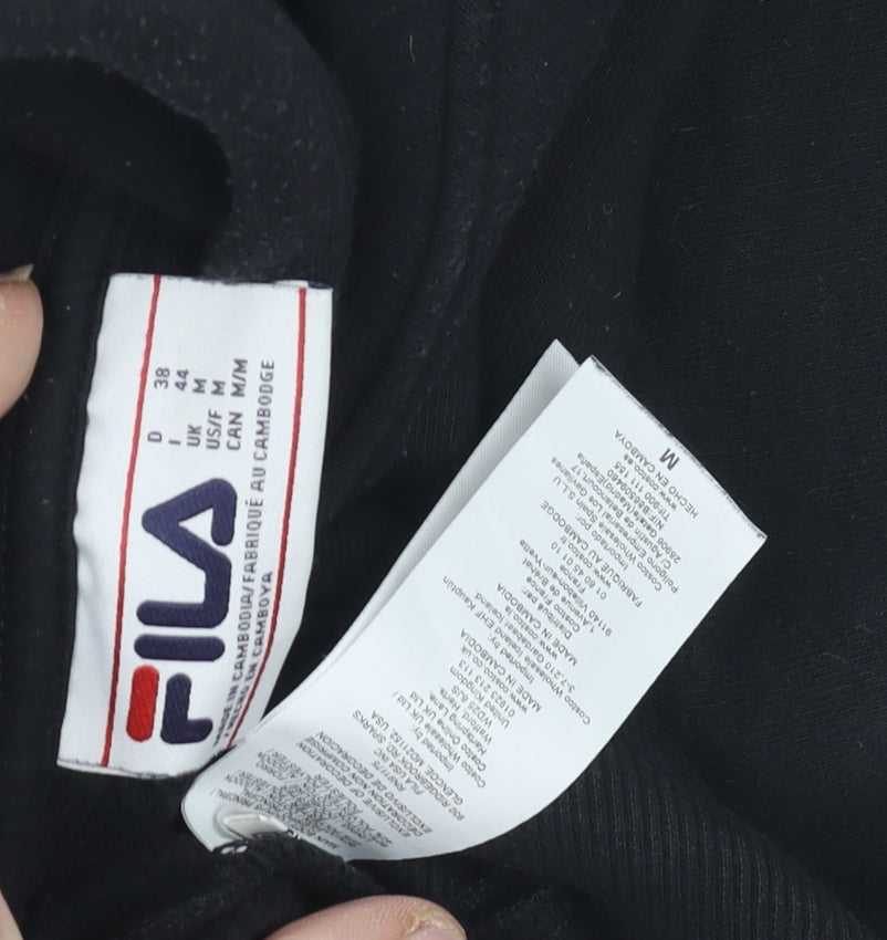 FILA Men's Black Pullover Hoodie M - Hooded with Pockets