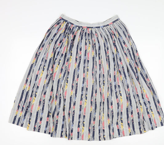 Jaeger Women's Multicoloured Pleated Midi Skirt, Size 14