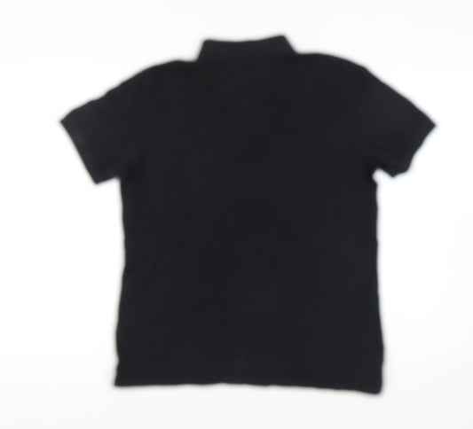 Timberland Men's Black Polo, M, Regular Fit, Short Sleeve