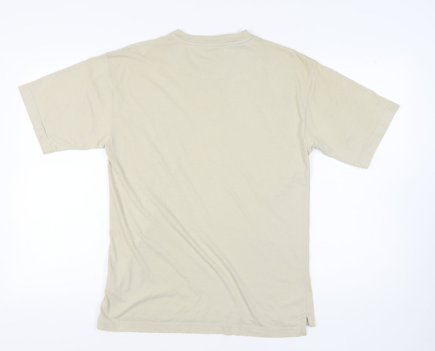 Slazenger Men's Beige V-Neck T-Shirt, Size S