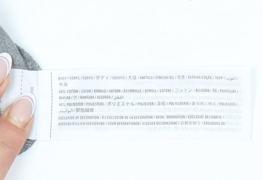 Hollister Men's Grey Long Sleeve T-Shirt, Size S