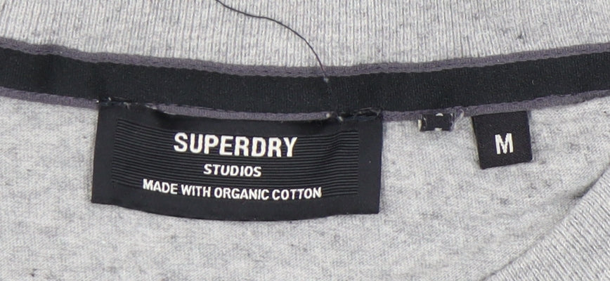Superdry Men's Grey Crew Neck T-Shirt, M, Casual Style