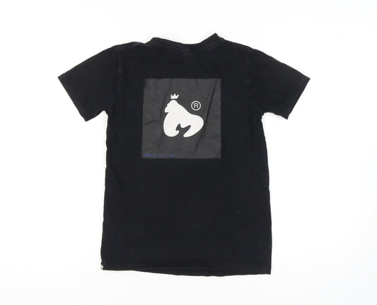 Money Boys Black Logo T-Shirt, Short Sleeve, Size 11-12