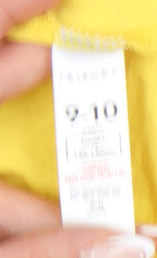 Brand and care label for Friends girls’ yellow cropped t-shirt 9-10 years