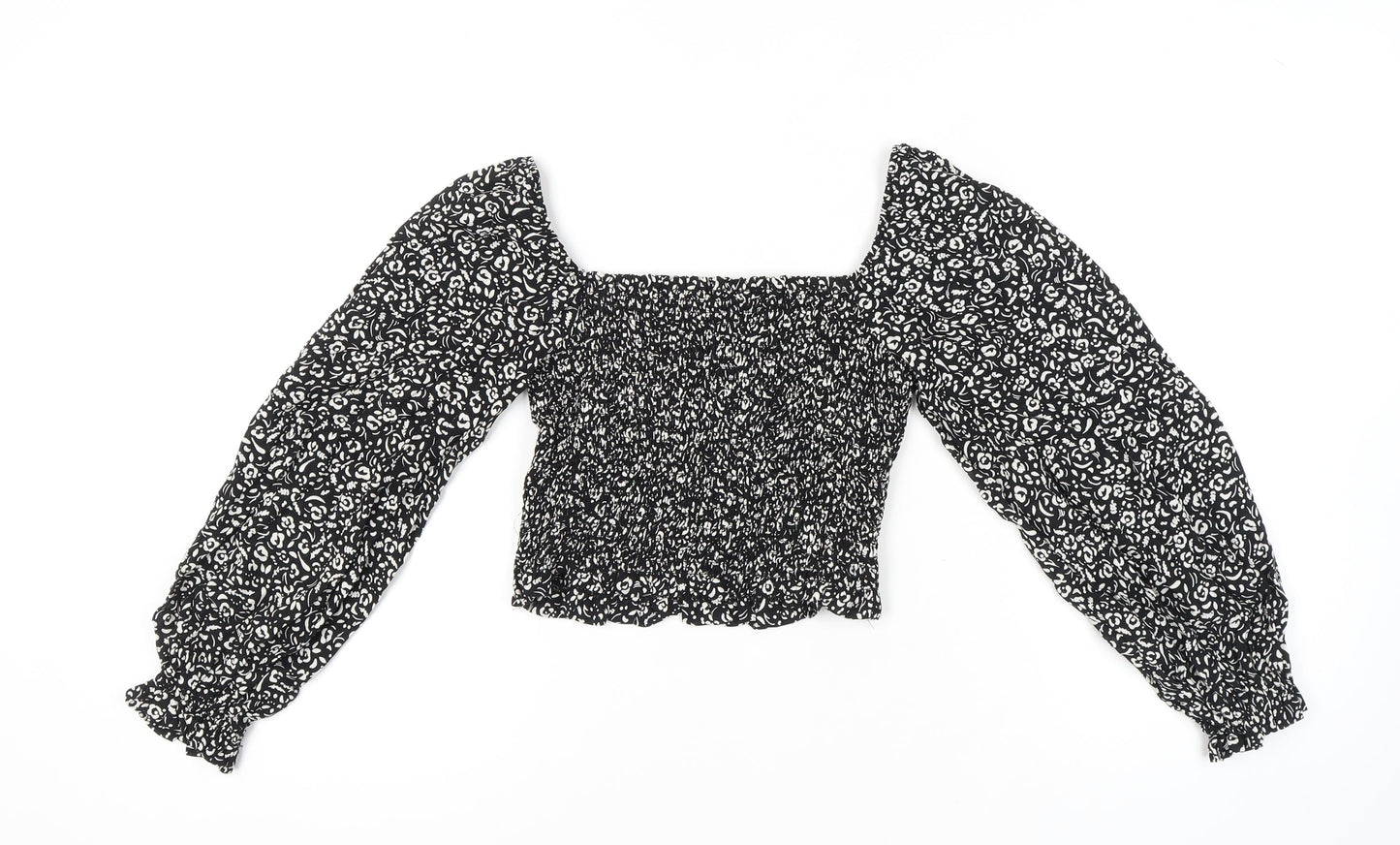 Nobody's Child Women's Black Floral Blouse Size 8