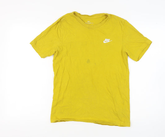 Mens UK Size S Nike Yellow Cotton T-Shirt