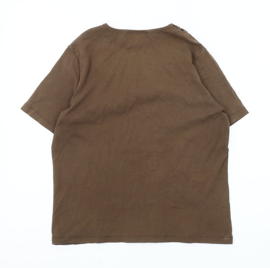 Eastex Women's Brown Embroidered T-Shirt Size 12