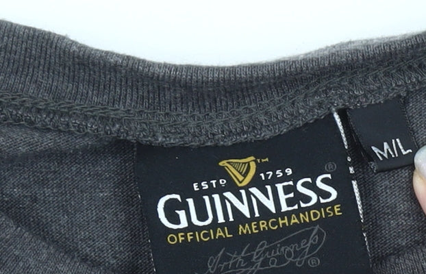Guinness Men's Grey Medium T-Shirt Graphic Print
