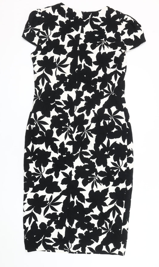 Laura Ashley Women's Black & White Floral Dress Size 12
