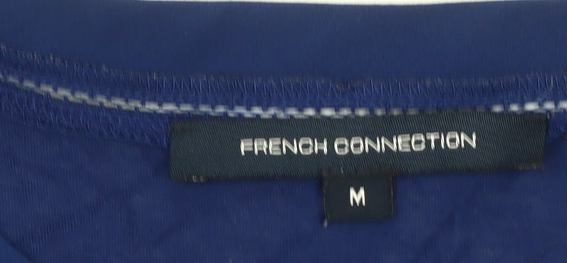 Brand and care label for French Connection Women's Blue Medium Top - Casual Crew Neck