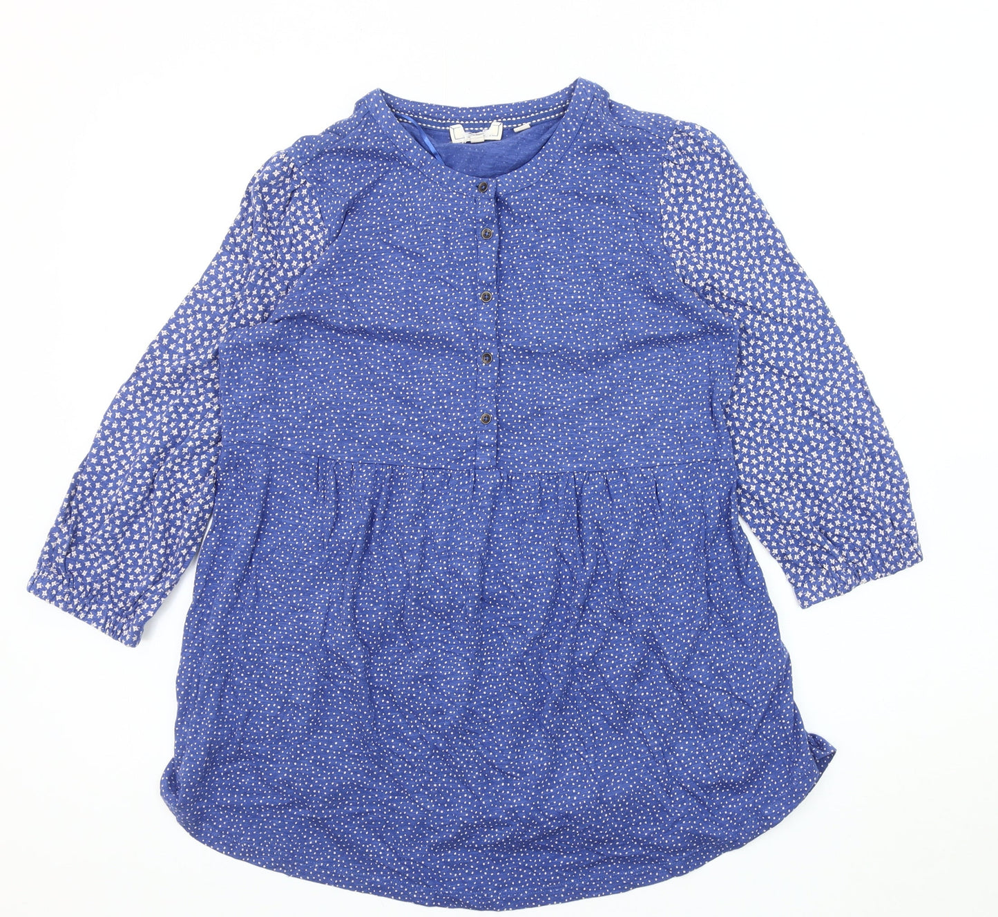 FatFace Women's Blue Floral Tunic Blouse Size 8