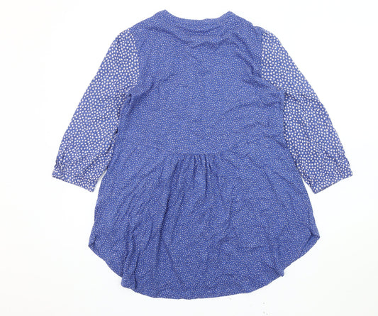 FatFace Women's Blue Floral Tunic Blouse Size 8