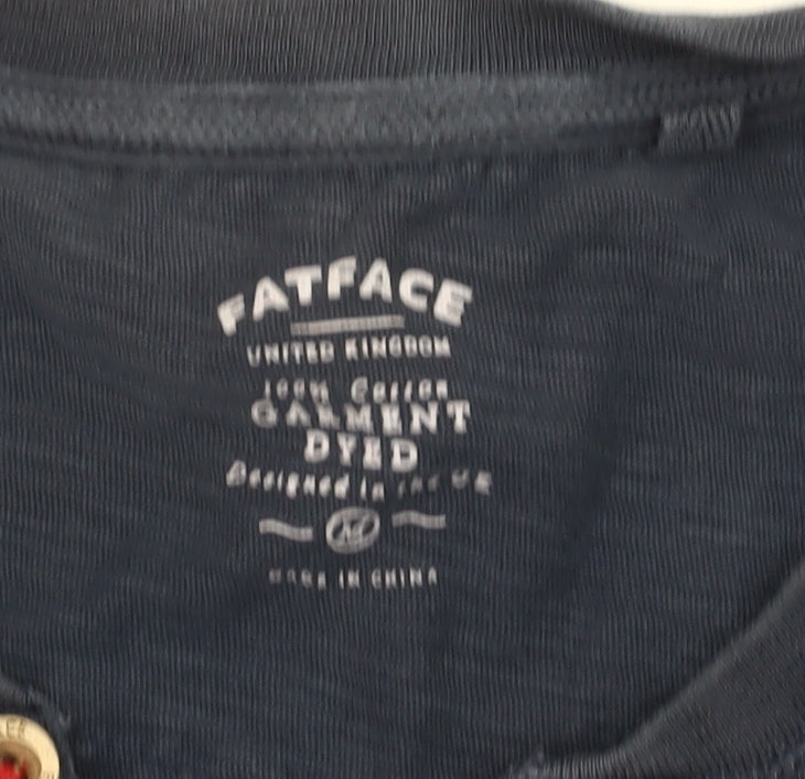 Fat Face Men's Blue Henley T-Shirt
