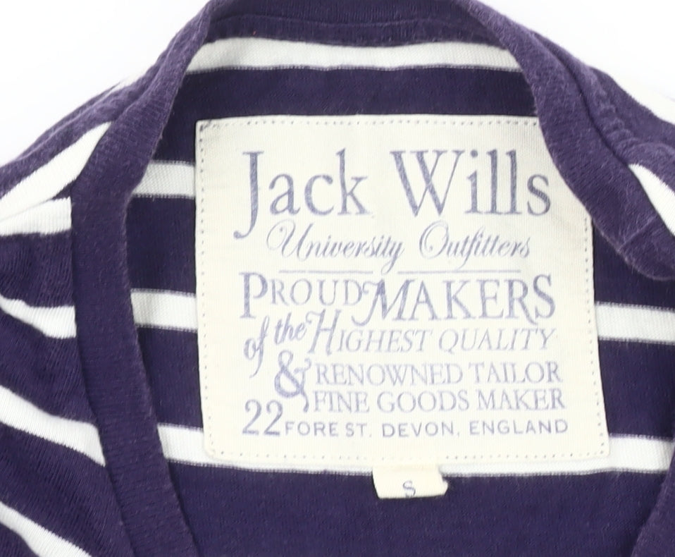 Jack Wills Men's Blue Striped T-Shirt, Size S