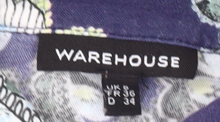 Warehouse Women's Paisley Blouse Size 8 Multicoloured