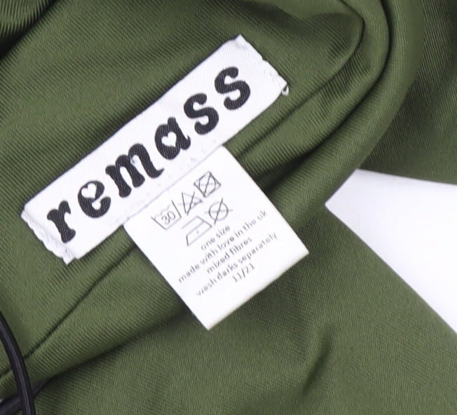Close-up detail of Remass Green Cropped Square Neck Blouse - One Size